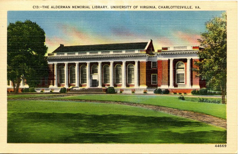 VA - Charlottesville. University of Virginia, Alderman Memorial Library