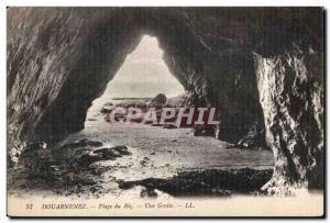 Old Postcard Douarnenez Rice Beach A cave