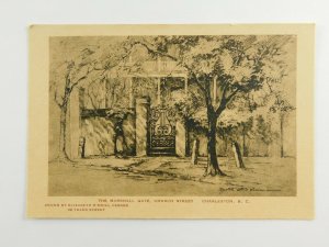 Marshall Gate Church St Charleston SC Drawn By Elizabeth Verner Vintage Postcard