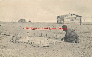 Native American Indian, Woman Tanning Hide, J.A. Anderson No 124