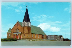 Abitibi Quebec Canada Postcard Church of St. Jacques Le Majeur c1950's Vintage