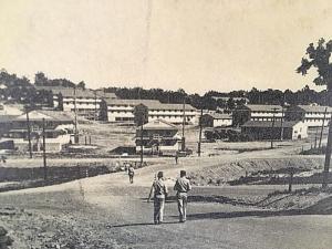 Postcard  View of Barracks at  Fort Leonard Wood, MO     W1