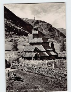 Postcard Borgund gl. stavkirke, Borgund, Norway