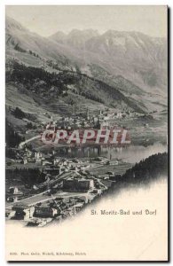Switzerland Postcard Old St Moritz Bad und Dorf
