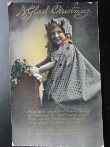 Greetings: A GLAD CHRISTMAS (Smiling Little Girl)