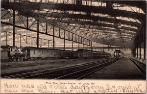 Postcard Train Shed, Union Railroad Station in St. Louis, Missouri