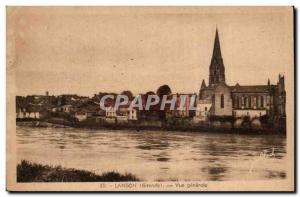 Langon Old Postcard General view