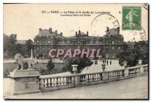 Postcard Old Paris Palace and Luxembourg Gardens