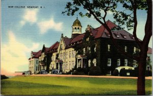 Vtg 1930s War College Newport Rhode Island RI Linen Postcard