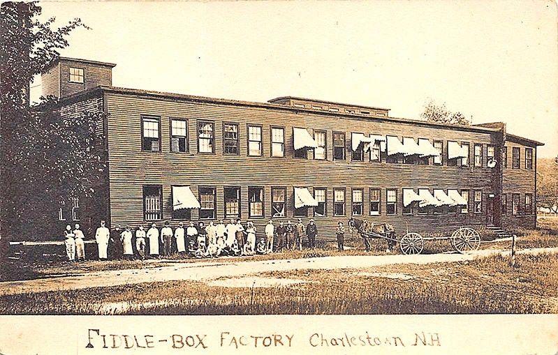 Charlestown NH Fiddle Box Factory Employees Horse & Wagon RPPC Postcard