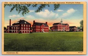 1920's Campus Dining Hall Library Wm Smith Gymnasium Washington Posted Postcard