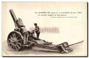 Old Postcard Army Artillery Mortar English eight inches