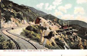 Car on Circular Bridge Mount Lowe California  