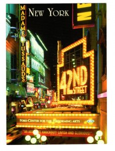 Times Square and 42nd, Ford Center, New York City, Large 5 X 7 in Postcard