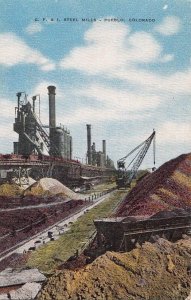 Postcard CF & I Steel Mills Pueblo CO