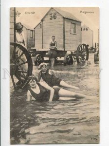 3038071 Ladies in Swimwear. Flooding in OSTENDE. Old