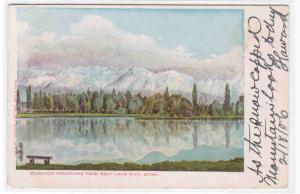 Wasatch Mountains from Salt Lake City Utah 1906 postcard