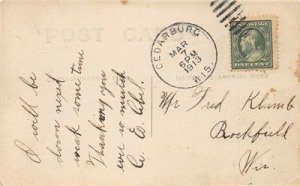 RPPC Horse, Farmhouse Real Photo Cedarburg, WI Ozaukee Co 1913 Vintage Postcard