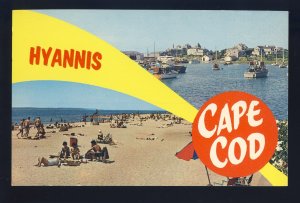 Hyannis, Massachusetts/MA/Mass Postcard, Beach & Harbor Scenes, Cape Cod