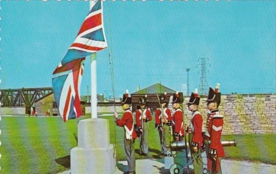 Canada Flag Lowering Sunset Ceremony Fort York Guard Fort York Toronto