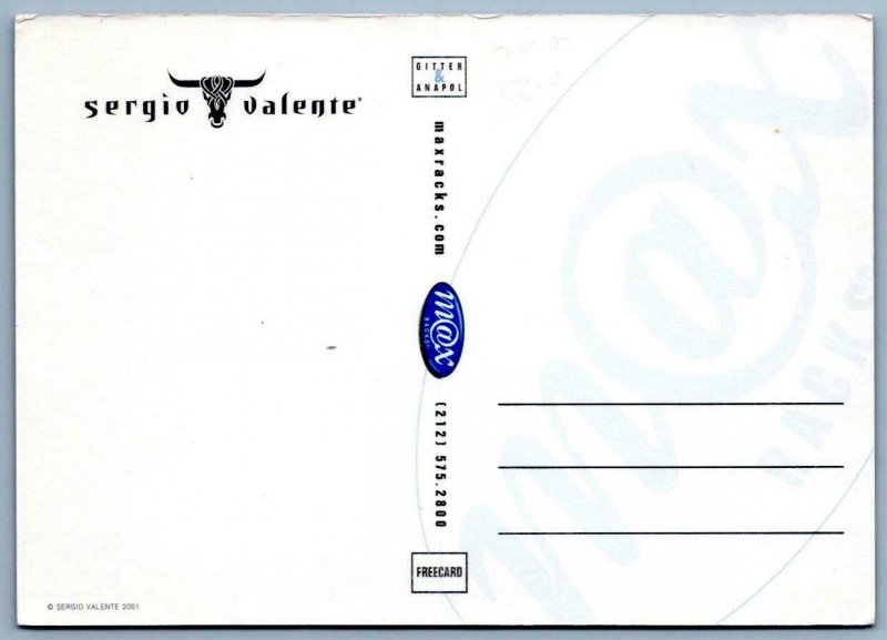 SERGIO VALENTE DENIM BLUE JEANS VINTAGE ADVERTISING POSTCARD 2001