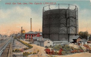 F59/ Lima Ohio Postcard c1910 Gas Tank Railroad Occupational 5