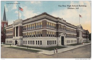 ELKHART, Indiana, 1900-1910's; The New High School Building