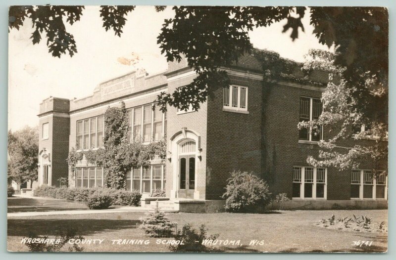 Wautoma WI~County Training School (Recently Demolished, I Believe) RPPC 1940s 