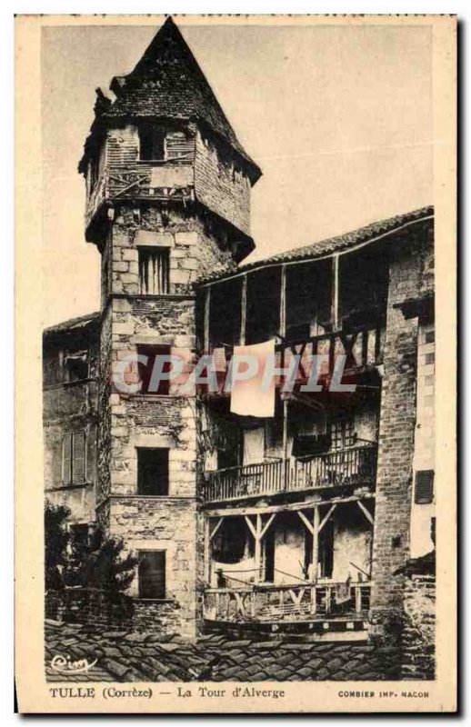 Old Postcard Tulle Tower & # 39Auvergne