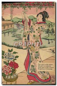 Old Postcard Japan Nippon Female Folklore