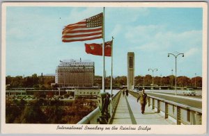 Rainbow Bridge Niagara Falls International Boundary Postcard Curteich H83