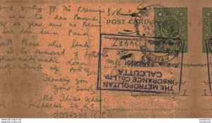 Pakistan Postal Stationery 9 p to Calcutta