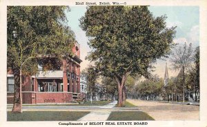 Bluff Street Beloit Wisconsin 1920s postcard