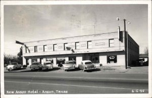 Anson Texas TX New Hotel & Cars Real Photo Postcard - Cline?