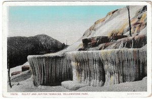 Pulpit Rock And Jupiter Terraces, Yellowstone National Park, Vintage Postcard