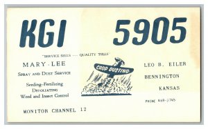Postcard QSL Radio Card From Bennington Kansas KGI 5905