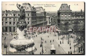 Old Postcard Paris Place Of The Republic