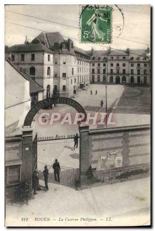 Postcard Old Army Barracks Rouen Philippon barracks