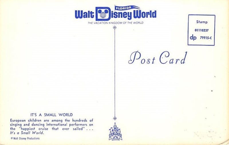 It's a small world Disneyland, CA, USA Disney Unused 