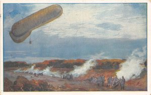 Lot109 air fleet Airship Zeppelin berein germany painting postcard berlin