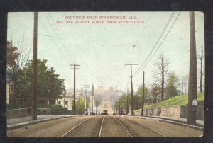 BIRMINGHAM ALABAMA NORTH FROM FIVE POINTS VINTAGE POSTCARD