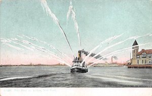 Fire Boat NY USA Postcard