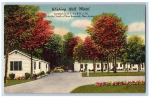 New Brunswick New Jersey Postcard Wishing Well Motel Inn c1940 Vintage Antique