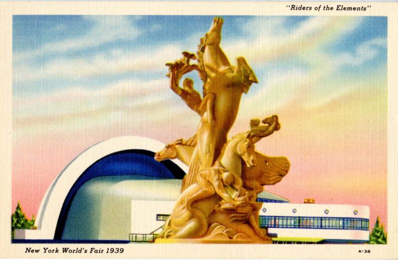 NY - New York World's Fair, 1939. Riders of the Elements Statue