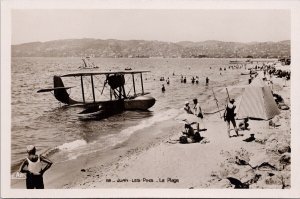 Seaplane Juan-Les-Pins La Plage France Hydravion Unused CAP RPPC Postcard H26