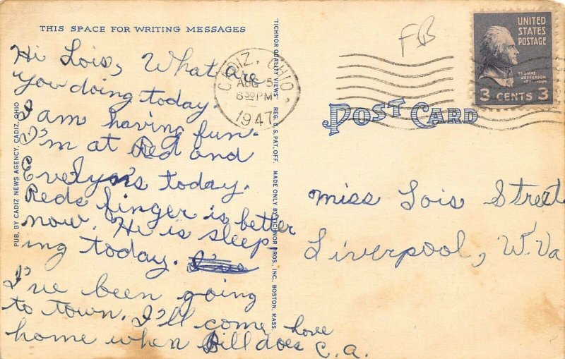 LP21 Cadiz Ohio Postcard General Custer Hotel