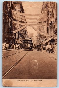 Providence Rhode Island Postcard Westminster Street Old Home Week Streetcar 1908