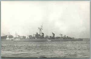 MILITARY SHIP USS O'HARA VINTAGE REAL PHOTO POSTCARD RPPC