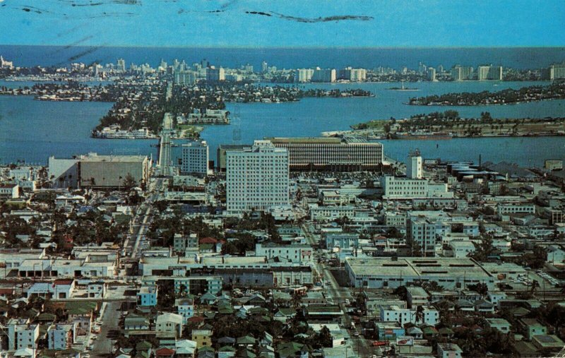 Postcard Venetian Causeway Miami Florida