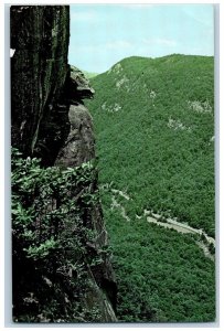 Asheville North Carolina Postcard Devils Head Balance Aerial View c1960 Vintage